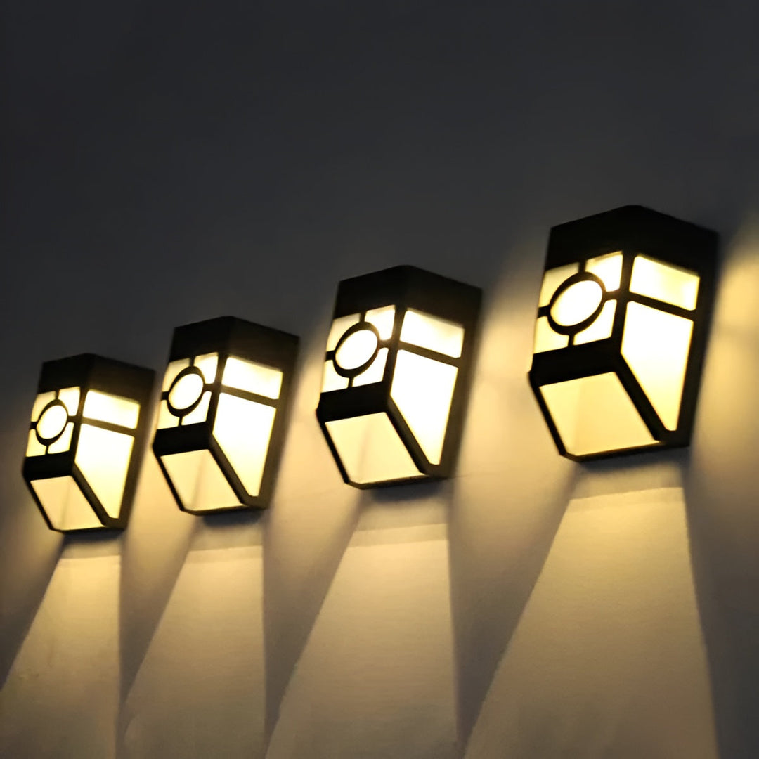 Solar LED Vegglampe – Energisparende og værbestandig | 2-pakning for utendørs bruk | Skanto