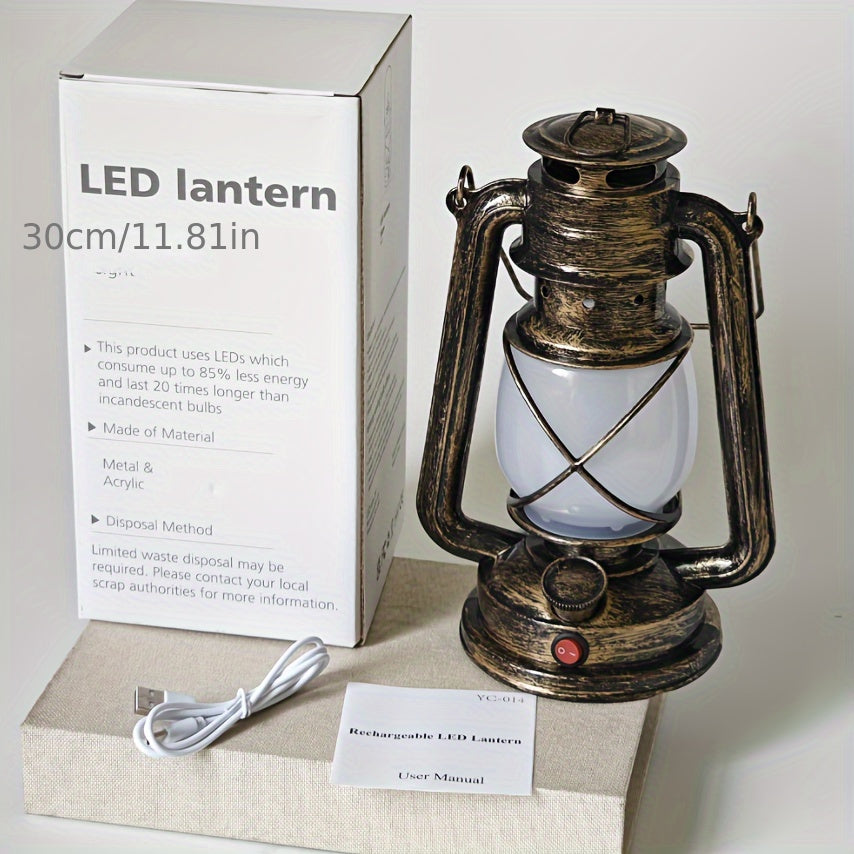 RetroGlow Lantern – Vintage LED Lantern med Flamme Lys Effekt | Skanto