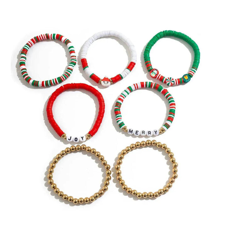 Skanto | Jule Polymer Leire Farge Armbåndsett Xmas gaveidé