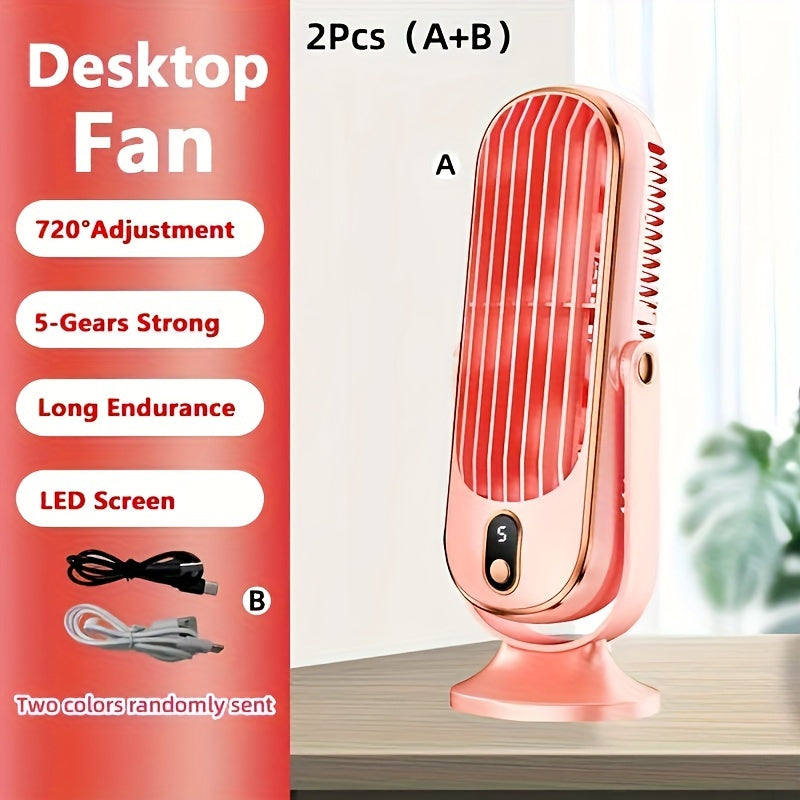 Bærbar luftkondisjoneringsvifte - Stor batteri, dobbeltmotor, 5-trinns luftkjøler med 720° surround luftblåser - Ideell for kontor, camping, utendørs RV, USB-vifte - Flott gave til Thanksgiving, Halloween, jul | Skanto