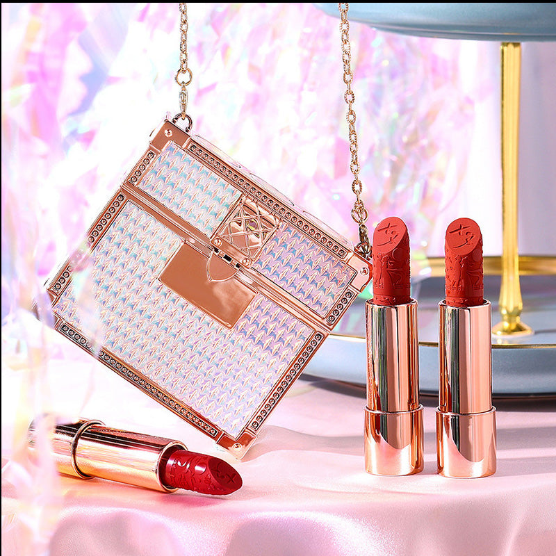 Lipstick Set Velvet Matte med Glamour Kjede Håndveske | Skanto