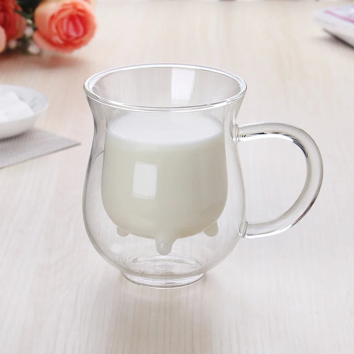 Skanto | Cow Dobbel Lag Glass Krus