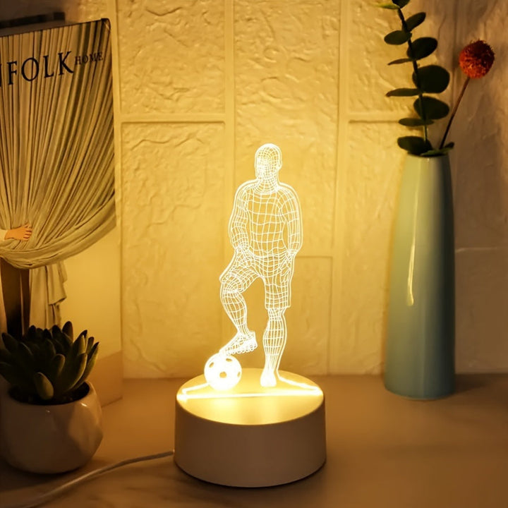 SportGlow - LED Bordlampe med 3D Fotball Design Skanto