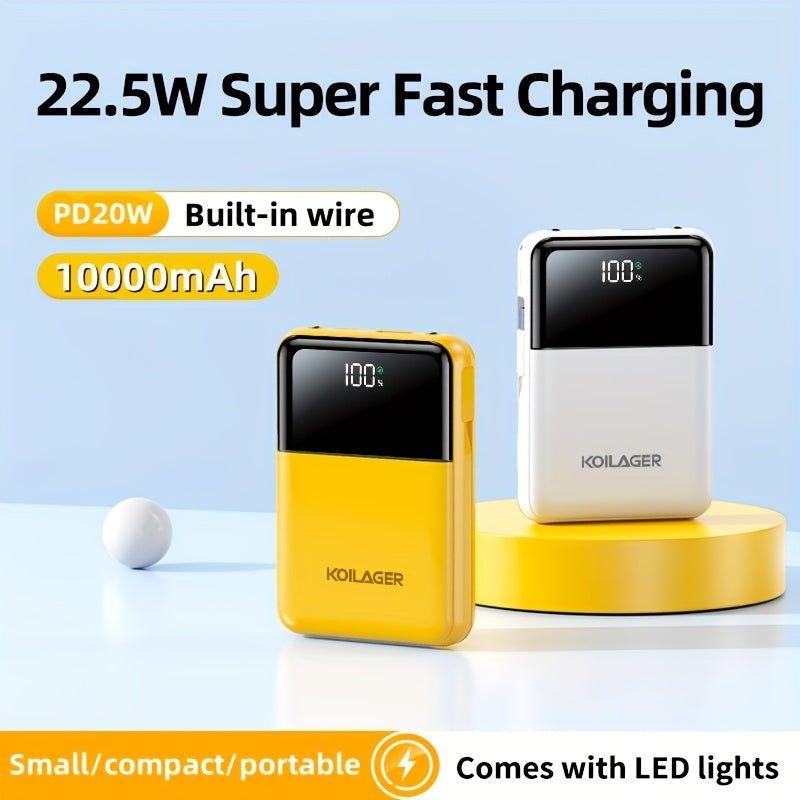 Powerbank 10000mAh Mini med Display | Skanto