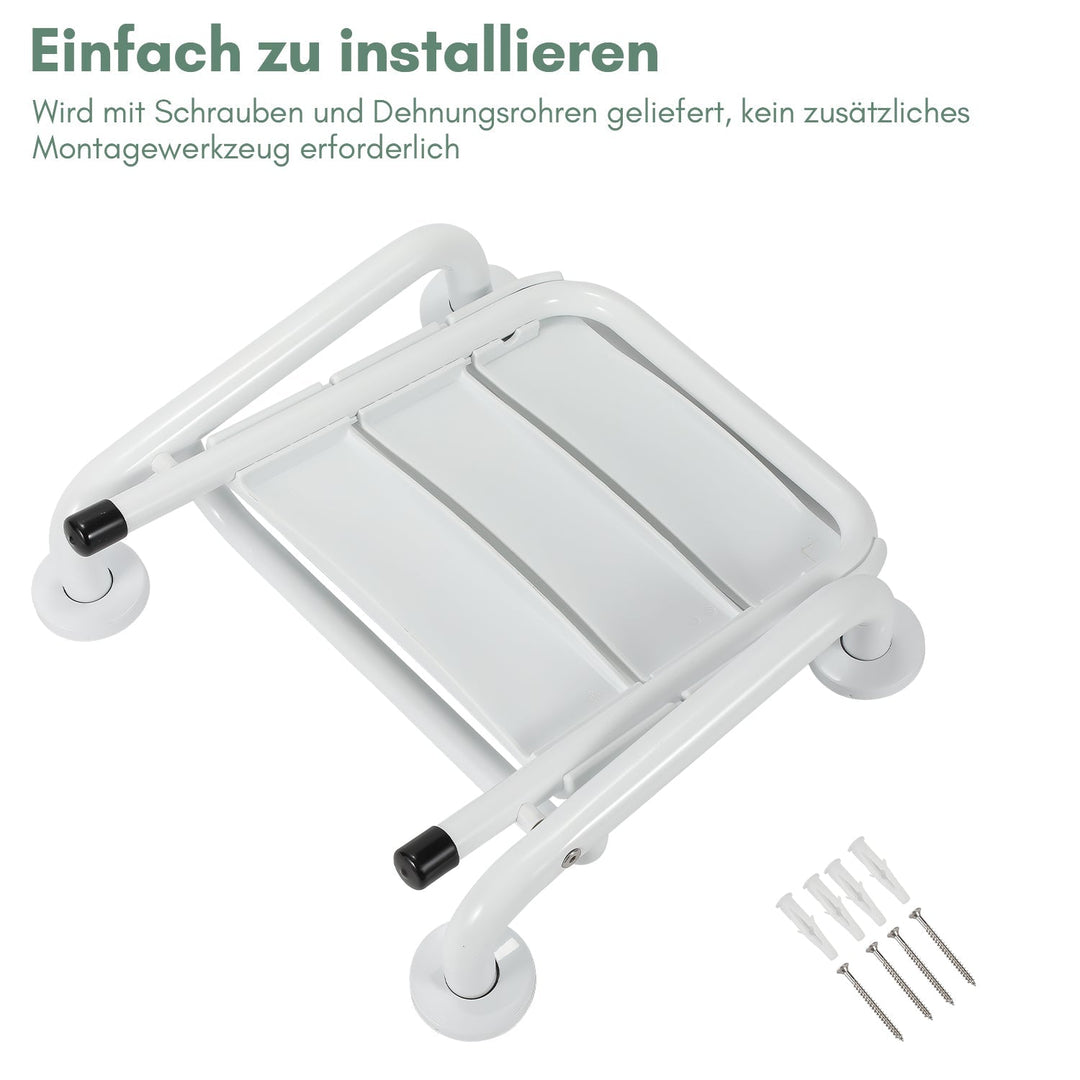 Foldbar dusjsete med armlener veggmontert | Skanto