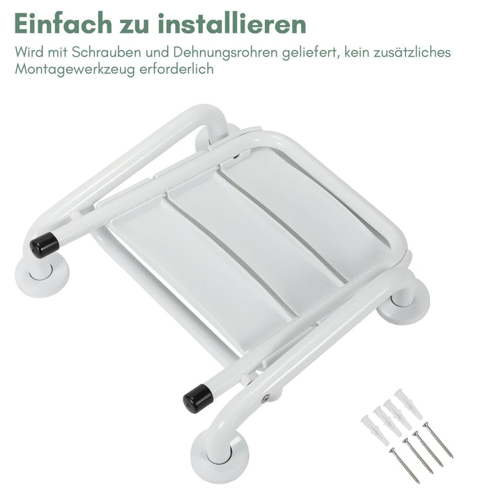 Foldbar dusjsete med armlener veggmontert | Skanto