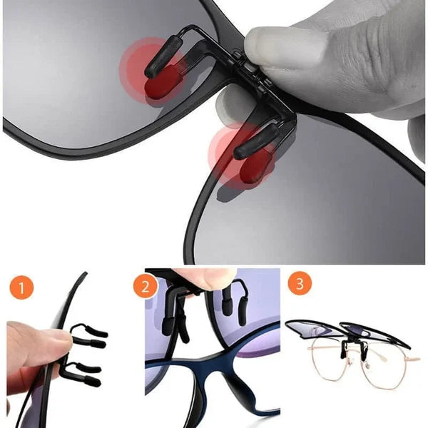 OogZeker ClipSunglasses – Lett Polaroid UV400 Clip-on for Brillebrukere | Skanto