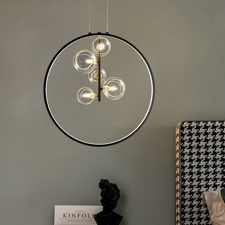 Skanto | LumoGlobe – Minimalistisk svart pendellampe med glass LED-globe