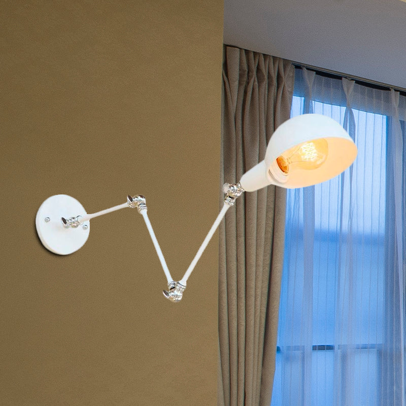 Skanto | 1 Lyspære Vegglampe Retro Stil Svingarm Metall Mini Vegglampe i Hvit for Kontoret
