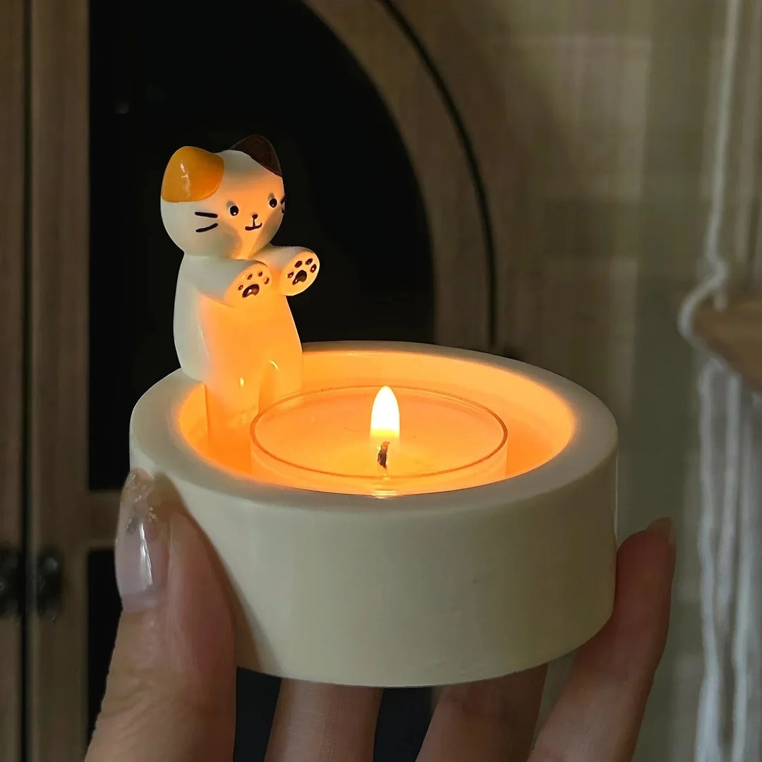 Søt katte lysestake | Skanto