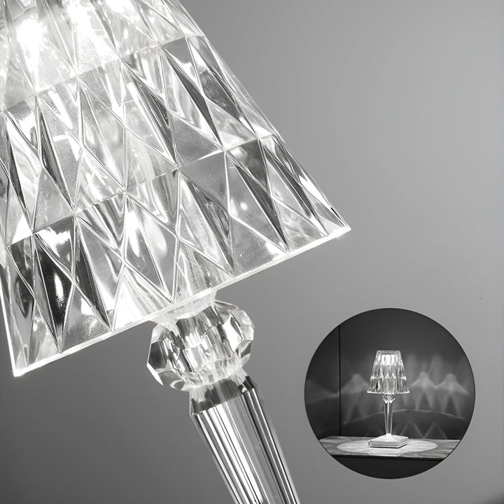 Diamond Glow - Trådløs USB Krystall Skinne Nattbord Lampe | Skanto