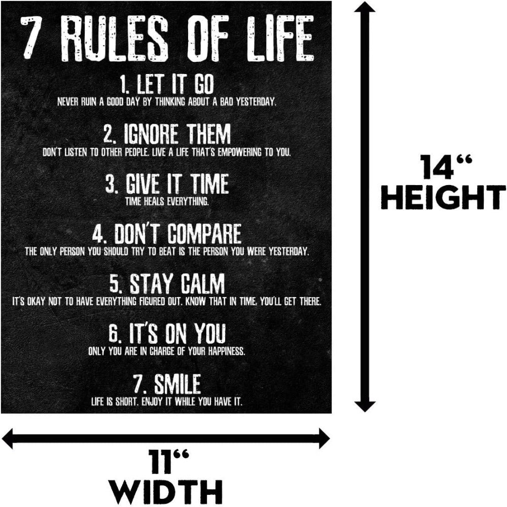 7 Rules for Life Motivational Poster | Skanto