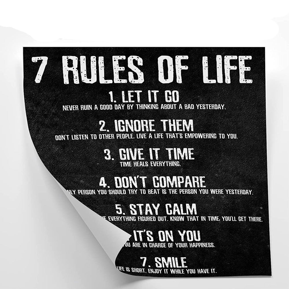 7 Rules for Life Motivational Poster | Skanto