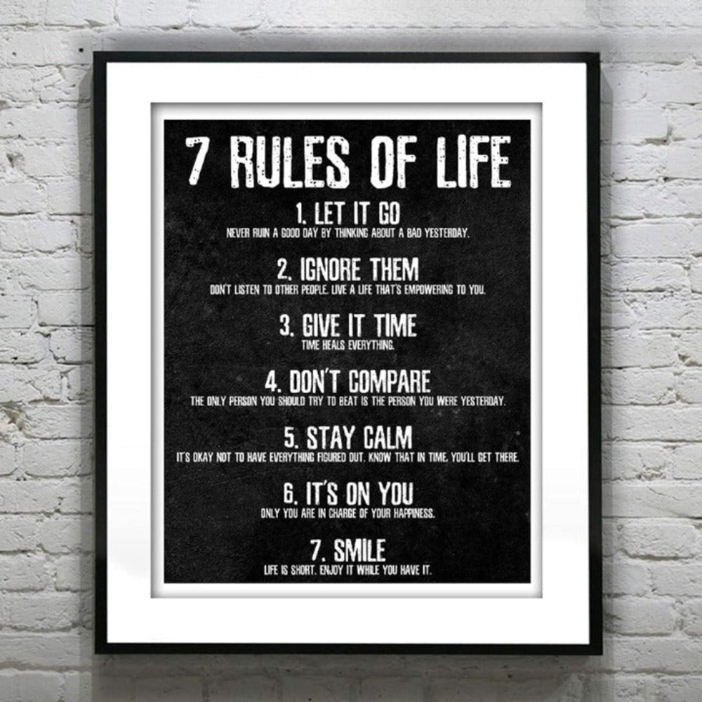 7 Rules for Life Motivational Poster | Skanto