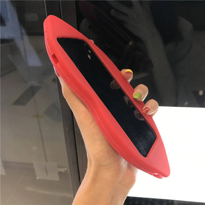 Skanto | 3D Stor Rød Lipp Munn Kyss Myk Silikon Skulder Iphone Deksel
