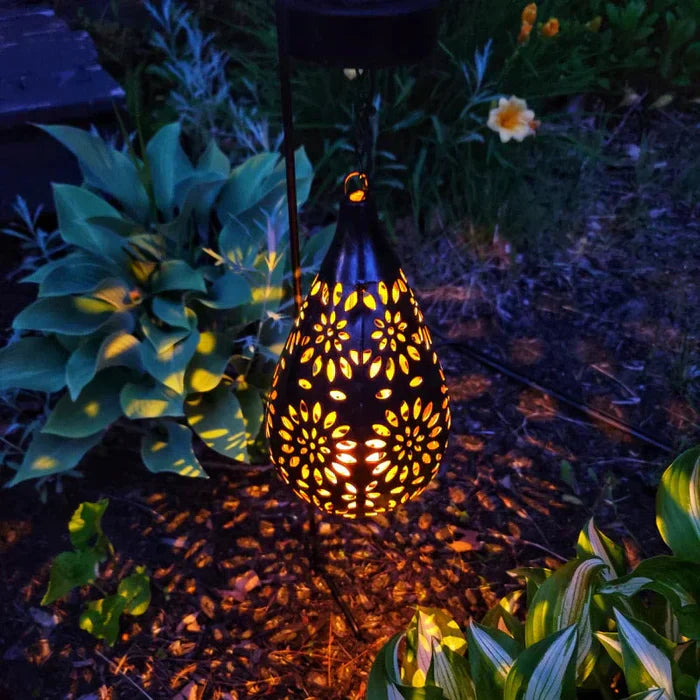Skanto | Solcelledrevet og værbestandig hage lampe i blomsterdesign – For stilfull utendørs belysning