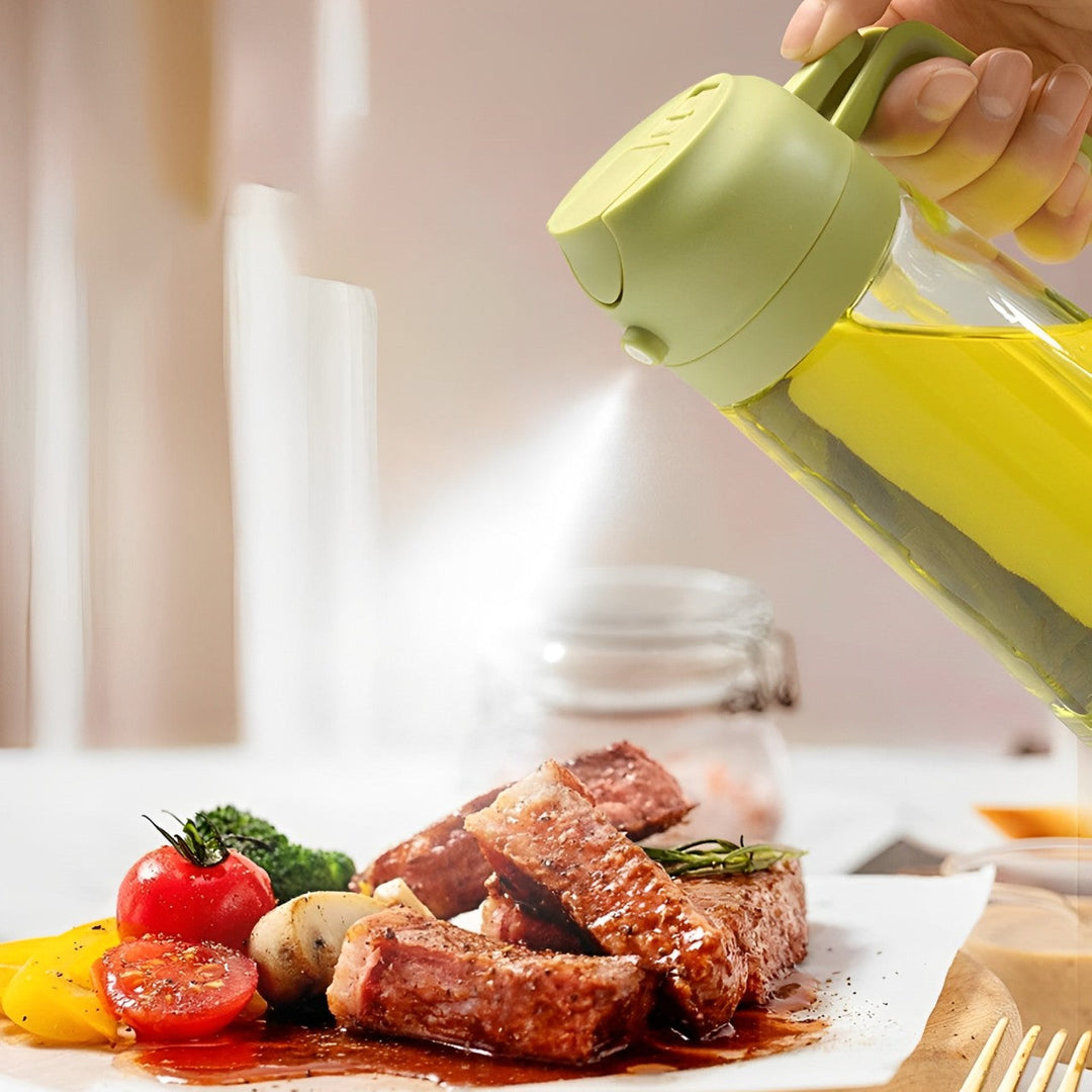 Skanto | 2-i-1 Olivenoljedispenser & Sprayer – Perfekt for Matlaging, Salater og BBQ