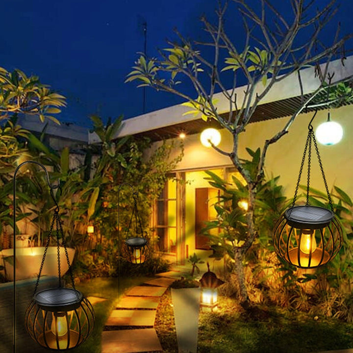 Solcelle Gresskar Lantern Design LED Utendørs Henge Dekorativt Lys | Skanto
