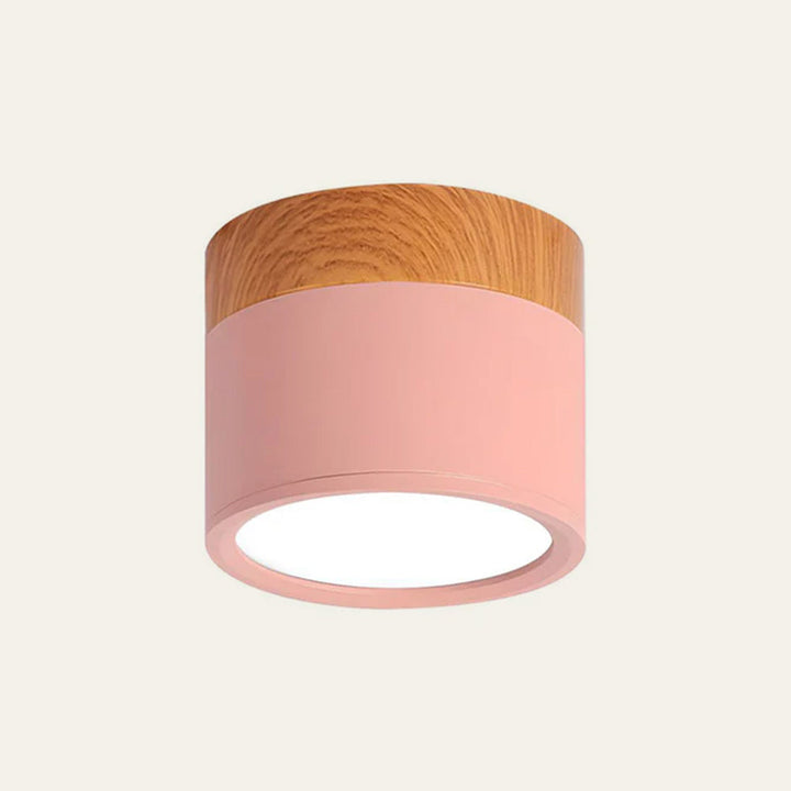 Skanto | Taklampe med rosa flush trefinish