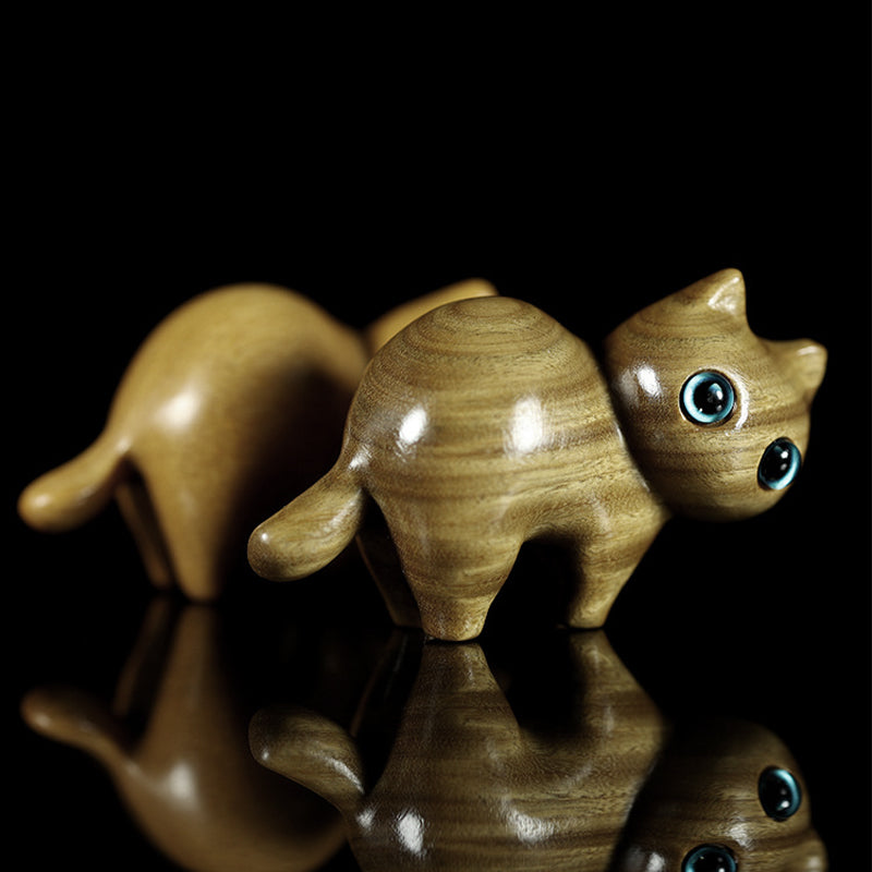 Skanto | Sandalwood håndlaget tre katt