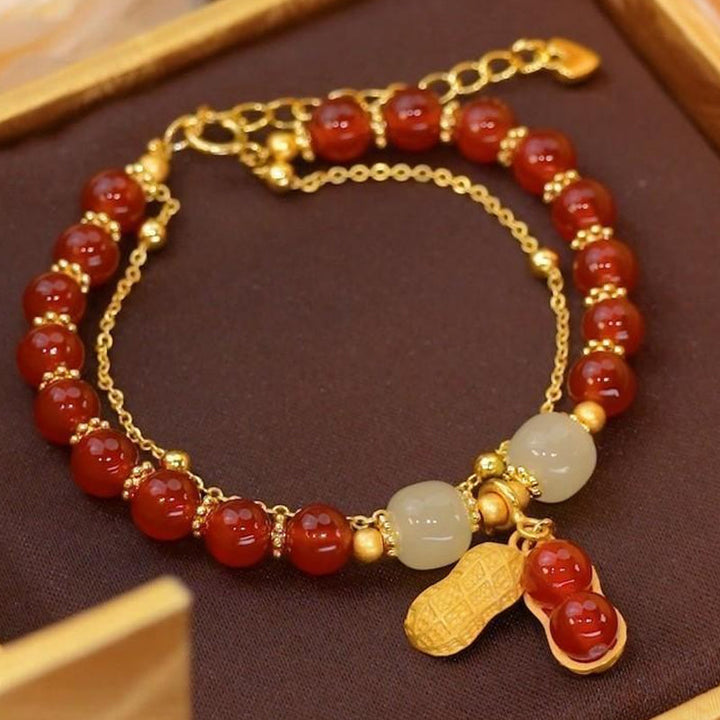 Skanto | Double Chain Natural Jade Bracelet