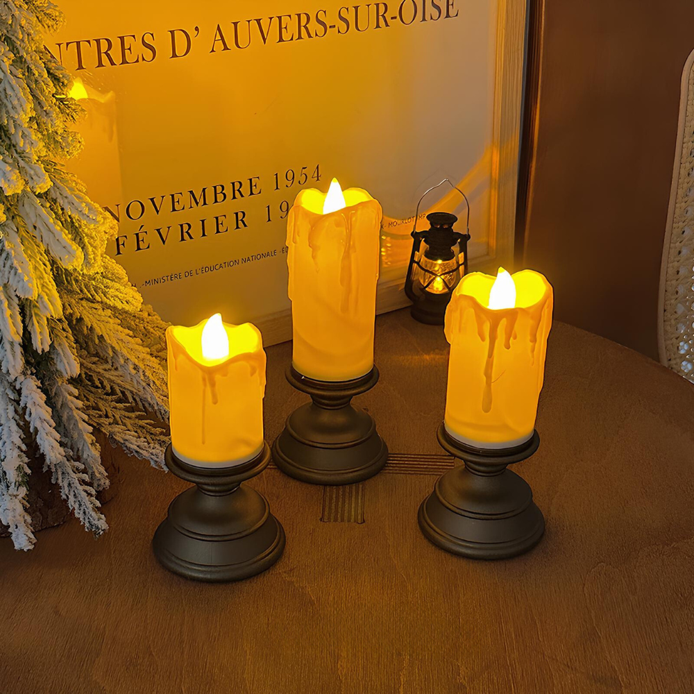 Skanto | LED Lys LumiFlame | Flammende Ekte Voks Effekt | Sikker & Energisparende | Ulike Størrelser & Design