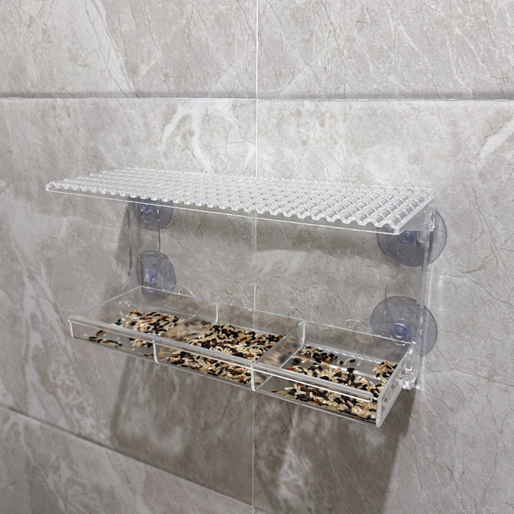 Skanto | Utendørs Clear-Window-Suction-Cup-Fuglekasse