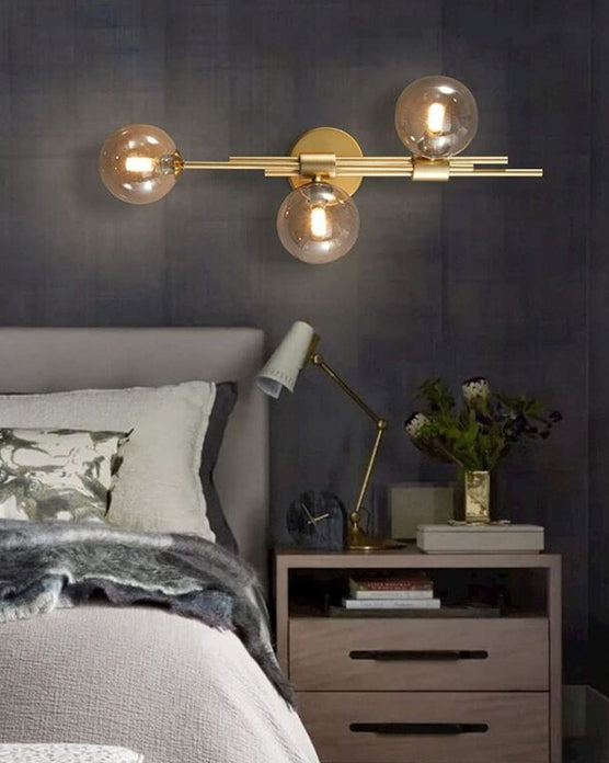 Skanto | 3 Hode Glass Ball Vegglampe - Amber