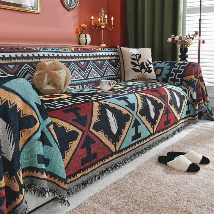 Skanto | Aztec Geometrisk Mønster Sofa Dekken