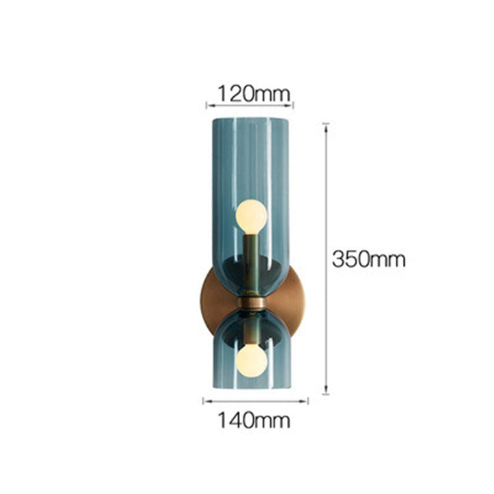 Glaswandleuchte med Doppellampen-Design
