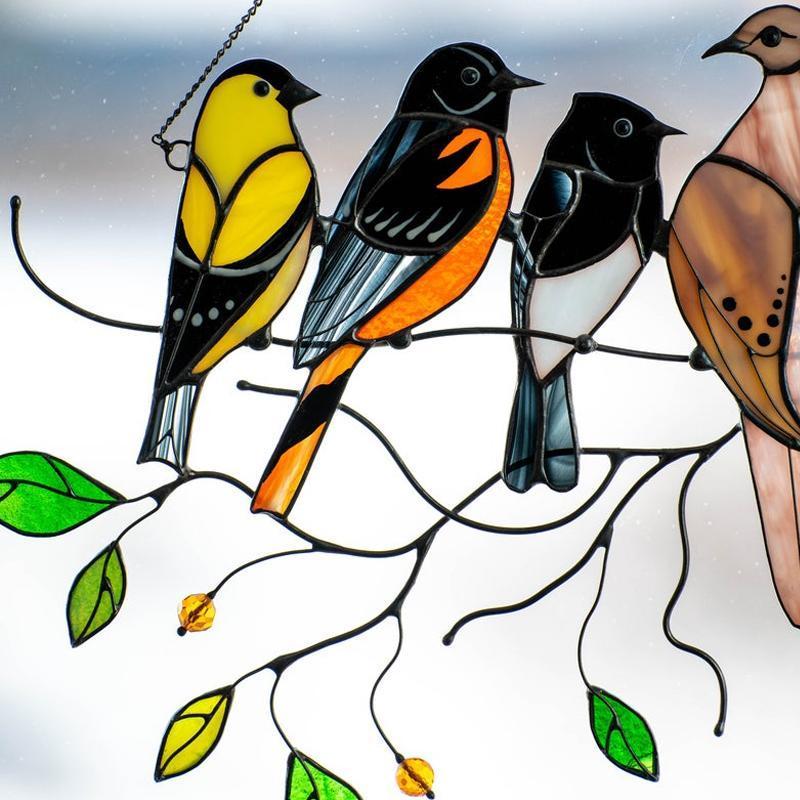 Fugler Flekket Glassvindu Henge 🐦 | Skanto