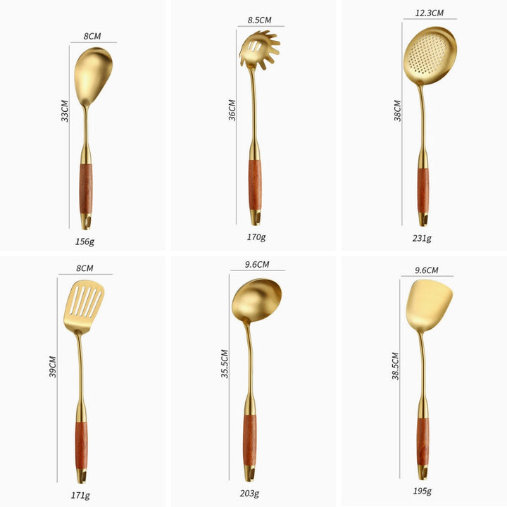 Chef's Choice Goldene Küchenutensilien | 6-teiliges Sett