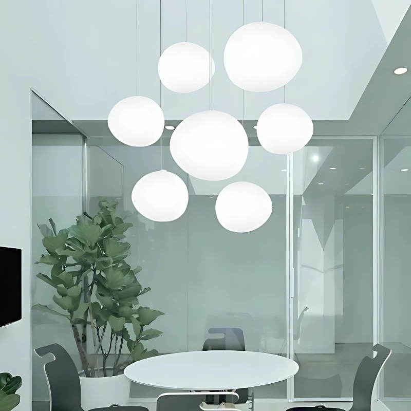 Skanto | GloStone | Elegant Glass Pebble Pendant Light
