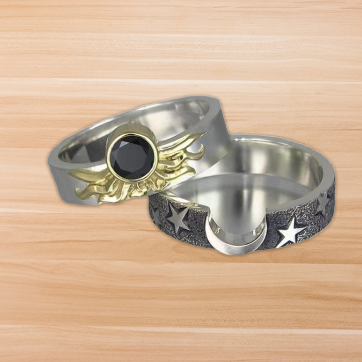 Skanto | Vintage Stjerne Måne Sol Ring Sett