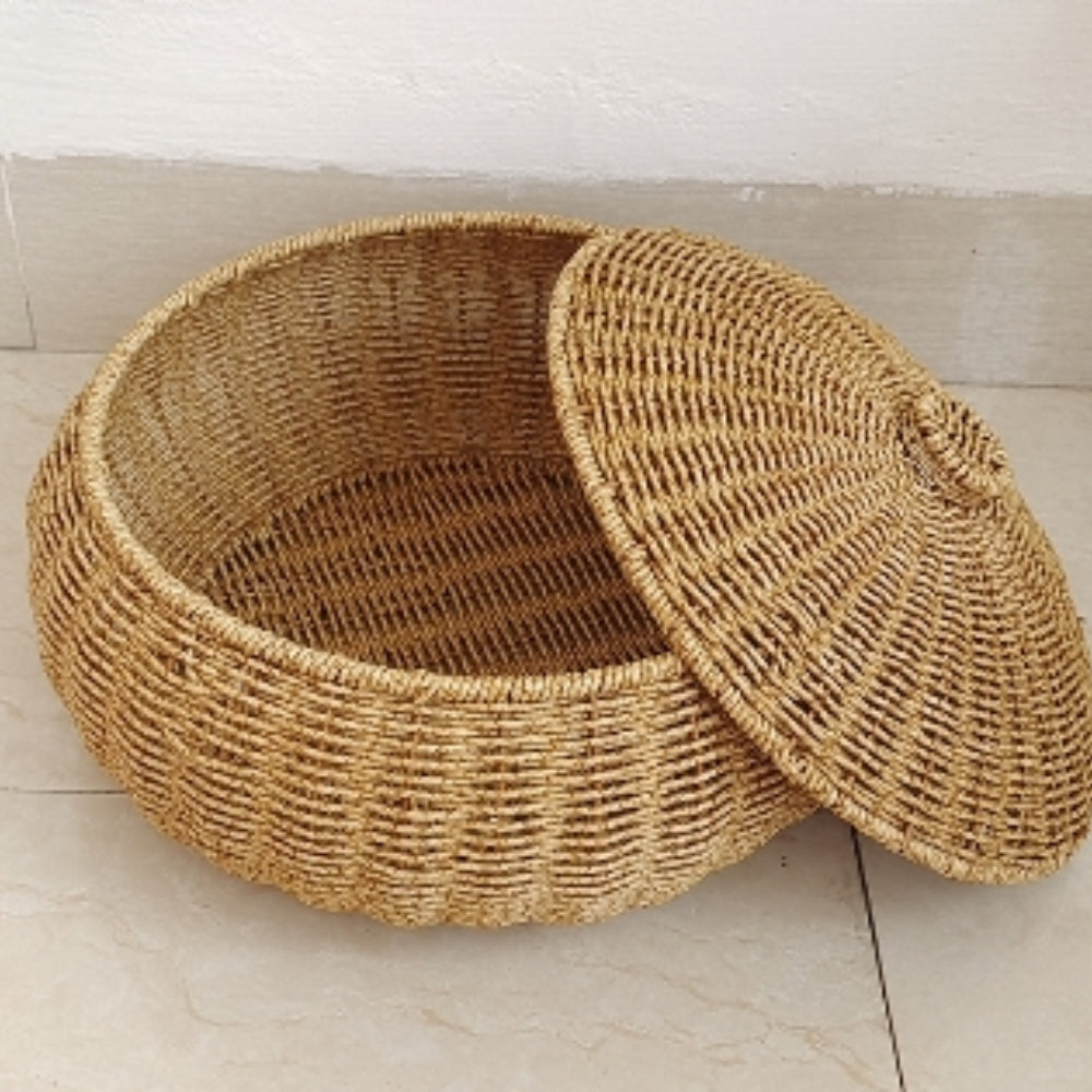 Skanto | Kuppelformet Strikket Rattan Kurv med Lokk