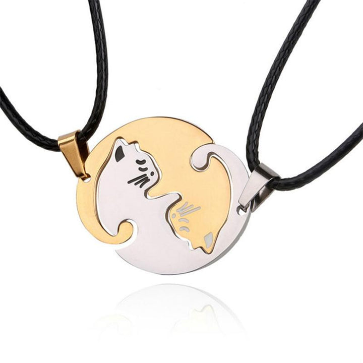 Yin ＆ Yang katt design halskjede | Skanto