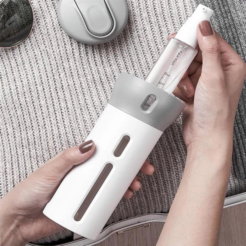 4-i-1 Reise Dispenser for Lotion, Sjampo, Gel, osv. | Skanto