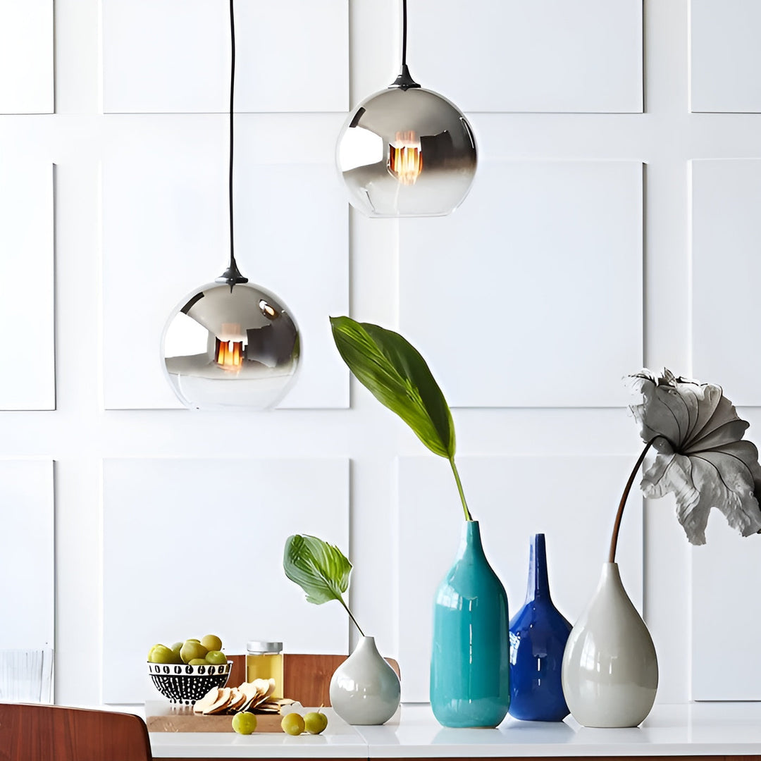 Industriell glasspendellampe med LED – Moderne og dekorativ | Ideell for kjøkken, spisestuer og barer