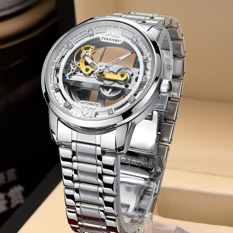 Skanto | Skeleton Tourbillon Ultra Tynn Automatisk Mekanisk Klokke
