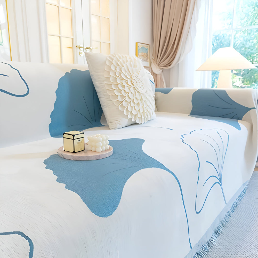 Skanto | Pastoral Stil Ginkgo Blad Sofa Trekk