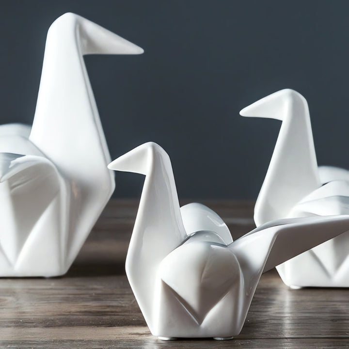 Skanto | Origami-inspirert keramikfugl statue