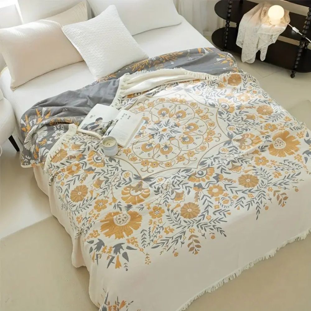 Skanto | Versailles-Inspirert Reversibel Blomsterpledd