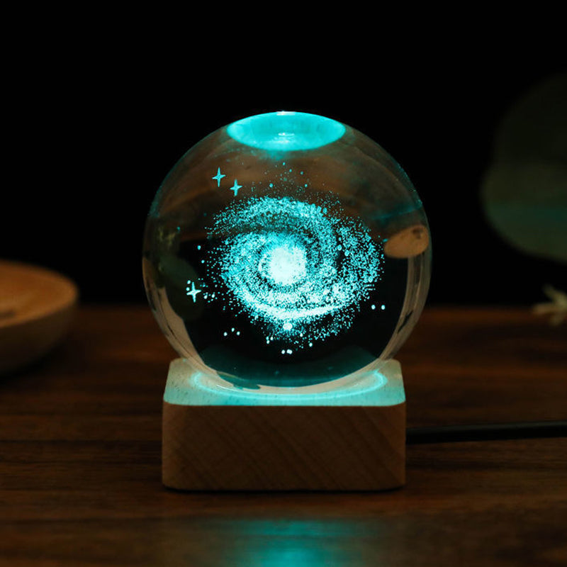 3D Galaxy Krystallkule Nattlys Dekorlampe | Skanto