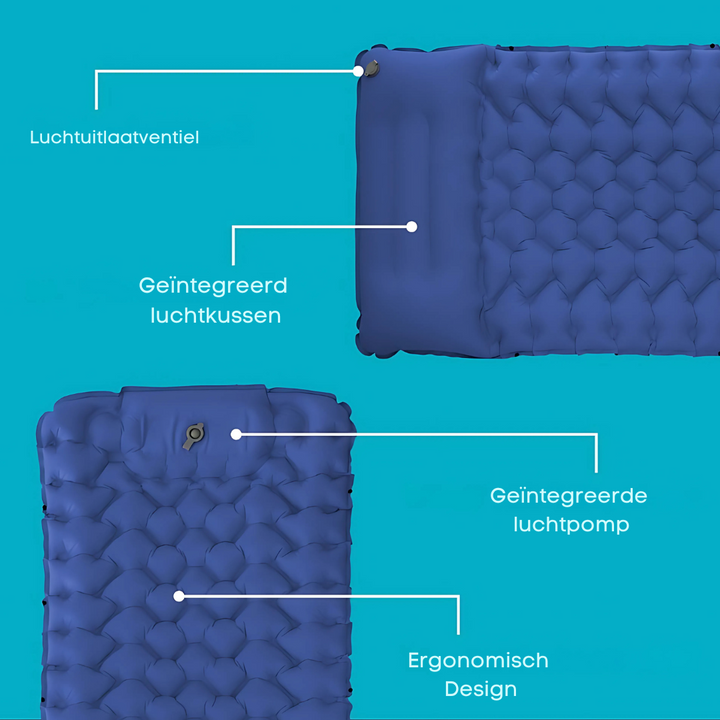 Skanto | AirLite Selvoppblåsende Liggeunderlag – Lett, Kompakt & 10 cm Tykt Komfort