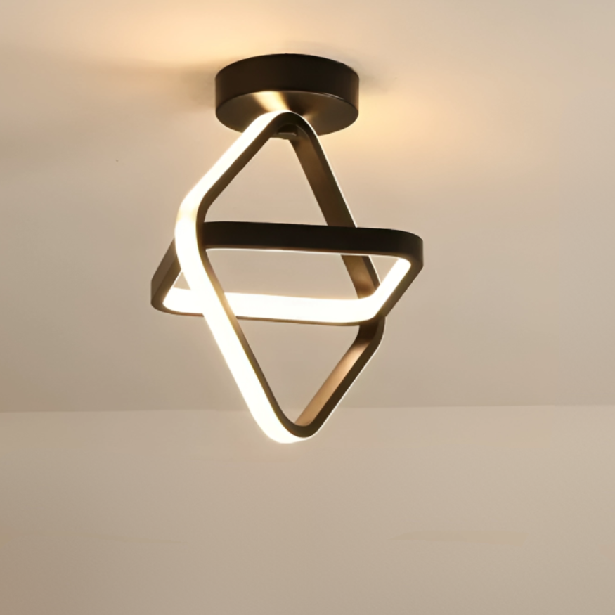Moderne LED-taklampe 18 W | Kreativt design med 2 ringer | Energiøkonomisk belysning for stue og kontor 24 cm