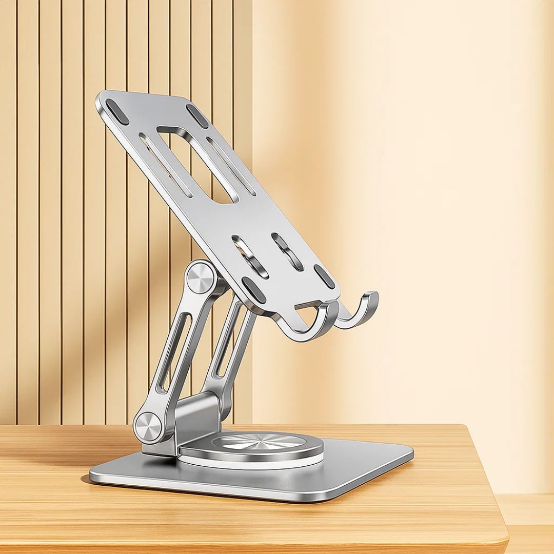 DeskEase | Justerbar Nettbrettstativ – Ergonomisk Komfort – Sammenleggbar Anti‑skli Design – Ideell for Arbeid, Studier, Reiser & Videokonferanser Skanto