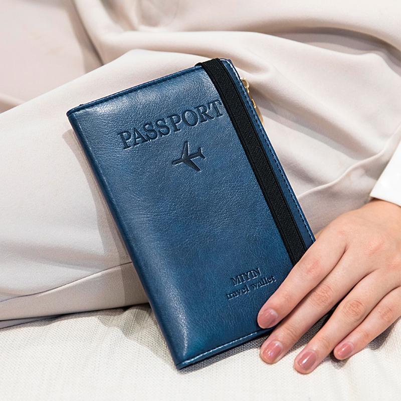 Men's Leather Passport Wallet with RFID Blocking | Skanto
