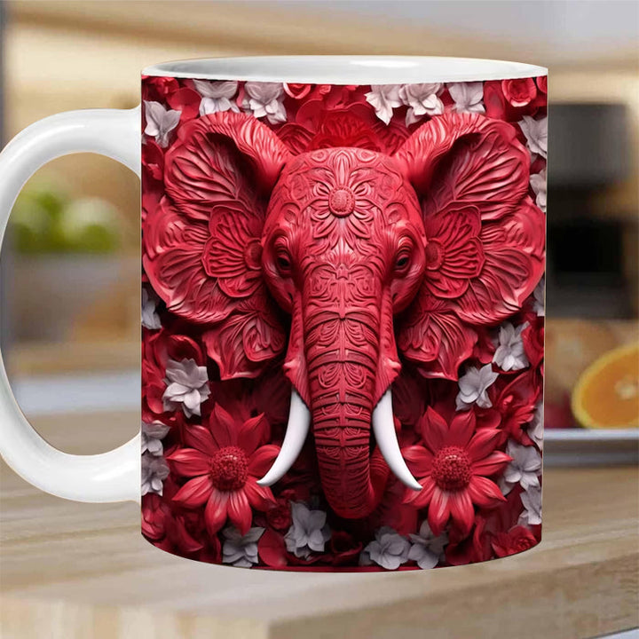 3D Elefant Blomster Kopp | Skanto