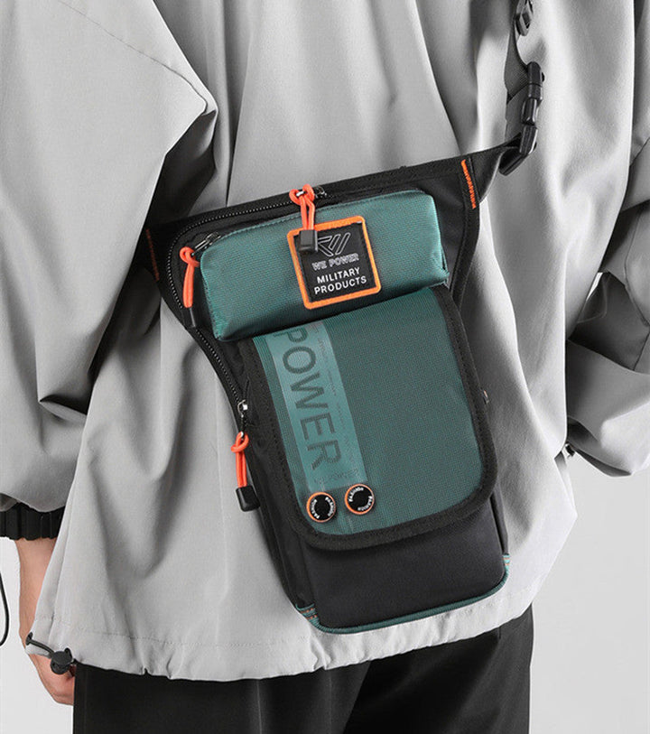 Skanto | Personliggjort Herre Motorsykkel Stil Vanntett Nylon Bein Brystveske