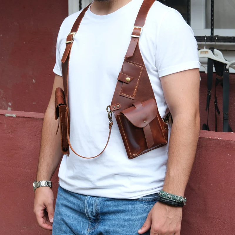 Medieval Steampunk skulderveske med retro stropp | Skanto
